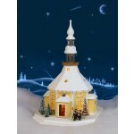 Lichterhaus Seiffener Kirche  109 Seiffener Kirche mit Kurrende und Weihnachtsbaum