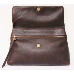 Gianni Chiarini Echtleder-Umhängetasche Clutch in Dark Brown